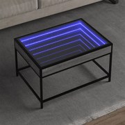 vidaXL Mesa de centro luzes LED Infinity 70x50x41 cm cinzento sonoma