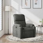 vidaXL Poltrona reclinável tecido de microfibra cinza-escuro