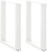 vidaXL Pés para mesa de jantar em formato de U, 2 peças, branco, 60x(72-73) cm, aço