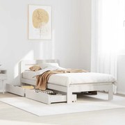 vidaXL Cama sem colchão 90x190 cm madeira de pinho maciça branco