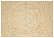 vidaXL Tapete Natural e Branco 160 x 230 cm Juta