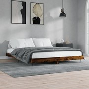 vidaXL Estrutura de cama sem colchão 200x200 cm carvalho fumado