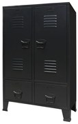 vidaXL Roupeiro estilo industrial em metal 67x35x107 cm preto