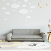 vidaXL Sofá infantil 100x54x33 cm veludo cinzento-claro
