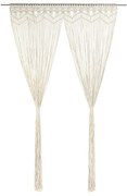 vidaXL Cortina em macramé 140x240 cm algodão