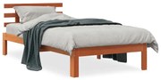 vidaXL Cama sem colchão 100x200 cm pinho maciço castanho-mel