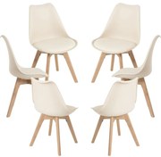 Pack 6 Cadeiras Synk Basic - Crema