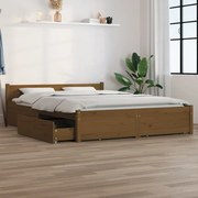 Estrutura de cama com gavetas 120x200 cm castanho mel