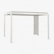 Pérgola Bioclimática De Alumínio Com Lâminas E Painel Druvia Gardénia Branco & Pérgula De 3x4 M Com 1 Painel De 90,5 Cm - Sklum