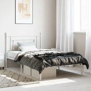 Estrutura de cama em metal com cabeceira 107x203 cm branco