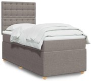 vidaXL Cama com molas/colchão 90x190 cm tecido castanho-acinzentado