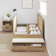 vidaXL Cama de Armazenamento Artisan Carvalho 90x200 cm