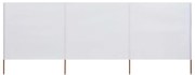 vidaXL Para-vento com 3 painéis 400x80 cm tecido branco areia