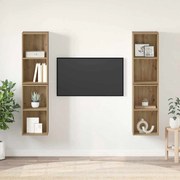 vidaXL Gabinete de TV de Parede 4 pcs Carvalho Artesanal