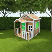 Casa de brincar para crianças 170 x 200 x 184 cm de madeira em painéis OLDEN Verde