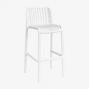 Taburete Alto De Jardim Empilhável Em Polipropileno Wendell Gardénia Branco & ↑75 Cm - Sklum