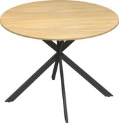 HOMCOM Mesa de jantar redonda para 4 pessoas, mesa de cozinha estilo industrial com pés de aço, para sala de jantar, cozinha, Carvalho | Aosom Portugal