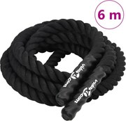 vidaXL Corda de Batalha Preta 6 m 4,5 kg Poliéster