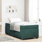vidaXL Estrutura da Cama com colchão Verde Escuro 80 x 200 cm tecido