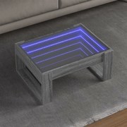 vidaXL Mesa de centro luzes LED Infinity 70x53x30 cm cinzento sonoma