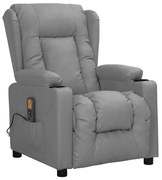vidaXL Cadeira de massagens couro artificial cinzento