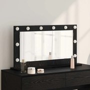 vidaXL Espelho de Vanity com Luzes LED Carvalho Preto 80x45x18 cm
