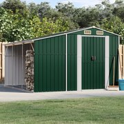 vidaXL Abrigo de jardim 277x279x179 cm aço galvanizado verde