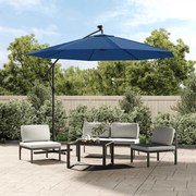 vidaXL Tecido substituição p/ guarda-sol cantilever 300 cm azul-ciano