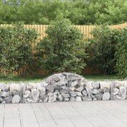 vidaXL Cestos gabião arqueados 2 pcs 200x50x40/60 cm ferro galvanizado