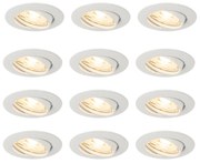 Conjunto de 12 Focos Embutidos Brancos GU10 35mm - Edu Moderno