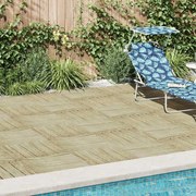 vidaXL Ladrilhos de pavimento 12 pcs 50x50 cm madeira verde