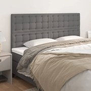 vidaXL Cabeceira de cama 4 pcs couro artificial 80x5x78/88 cm cinzento