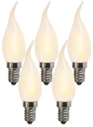 Conjunto de 5 lâmpadas LED de vela mate E14 BXS35 1W 100 lúmenes 2200K
