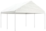 vidaXL Gazebo com telhado 4,46x4,08x3,22 m polietileno branco