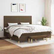 vidaXL Cama com molas/colchão 200x200 cm tecido castanho-escuro