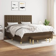 vidaXL Cama com molas/colchão 160x200 cm tecido castanho-escuro