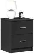 vidaXL Mesas de cabeceira 2 pcs com 2 gavetas 40x36x50 cm preto