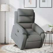 vidaXL Poltrona reclinável elevatória tecido cinzento-escuro