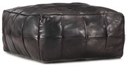 vidaXL Pufe 60x60x30 cm couro de cabra genuíno preto