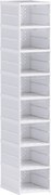 HOMCOM Sapateira Dobrável Organizador para Sapatos de 8 Níveis com Portas Transparentes para Sapatos até Tamanho 43 26x35x140 cm Branco | Aosom Portugal