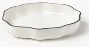 Pratos de massa em porcelana com rebordo ondulado Bia, conjunto de 4