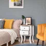 Mesa de cabeceira com 2 gavetas de armazenamento Base elevada para sal