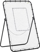 HOMCOM Rede de Rebote Dobrável de Metal com 4 Ângulos e Altura Ajustável para Treinamento de Futbol Tênis 123x73x178,5cm Preto | Aosom Portugal