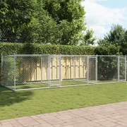 vidaXL Jaula para cão com portas 6x2x1,5 m aço galvanizado cinzento