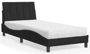 vidaXL Cama com colchão Hanko 80x200 cm veludo preto