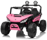 Jipe elétrico para crianças T-REX Ride 4x4, 2 Lugares, 24V, leitor MP3, bateria de lítio, Rodas EVA, controlo remoto, luzes LED Rosa