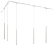 Sistema de iluminação de trilho moderno com 5 luzes pendentes branco 1-fase - Iconic Frini Moderno
