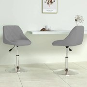 vidaXL Cadeiras de jantar giratórias 2 pcs veludo cinzento-claro