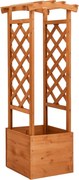 vidaXL Vaso de treliça com arco 49x39x130 cm madeira de abeto