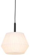 Candeeiro de suspensão exterior moderno preto com cúpula branca 33 cm IP44 - Robbert Moderno